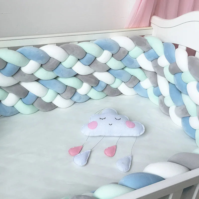 1M/2.2M/3M Baby Braid Bumper for Newborn Crib Kids Cot Protector Baby Crib Bumper Bedding Sets Bumpers In The Crib Cot Bebe