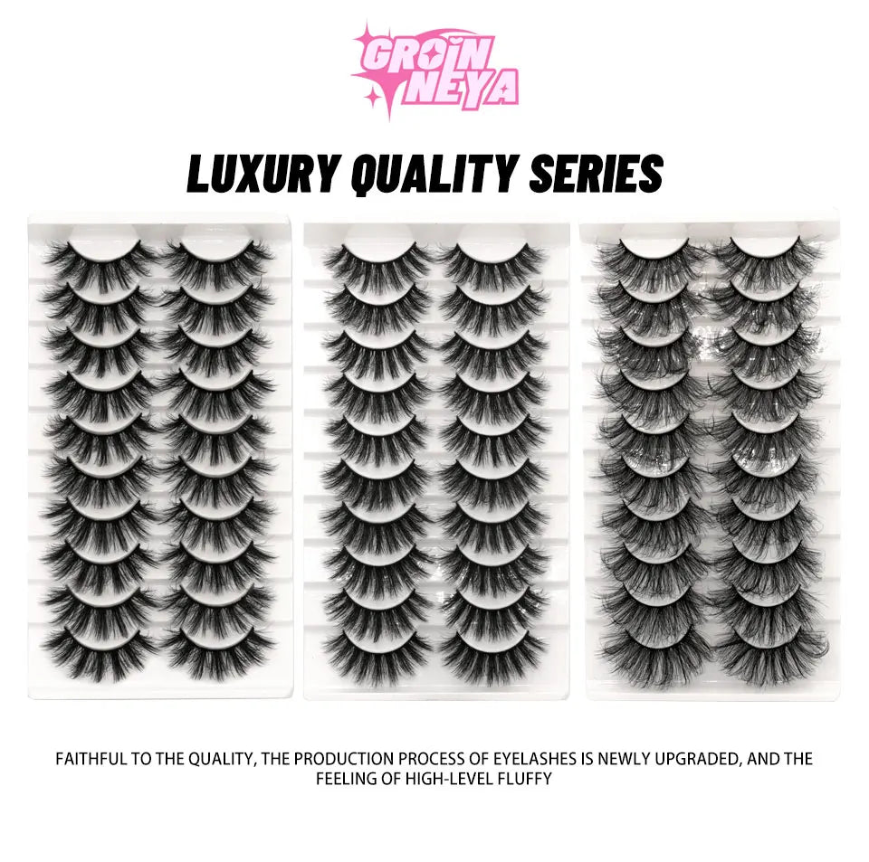 3D Faux Mink Lashes 2/5/10 Pairs Fluffy Soft Wispy Volume Natural long False Eyelashes Eye Lashes Reusable Eyelashs Makeup