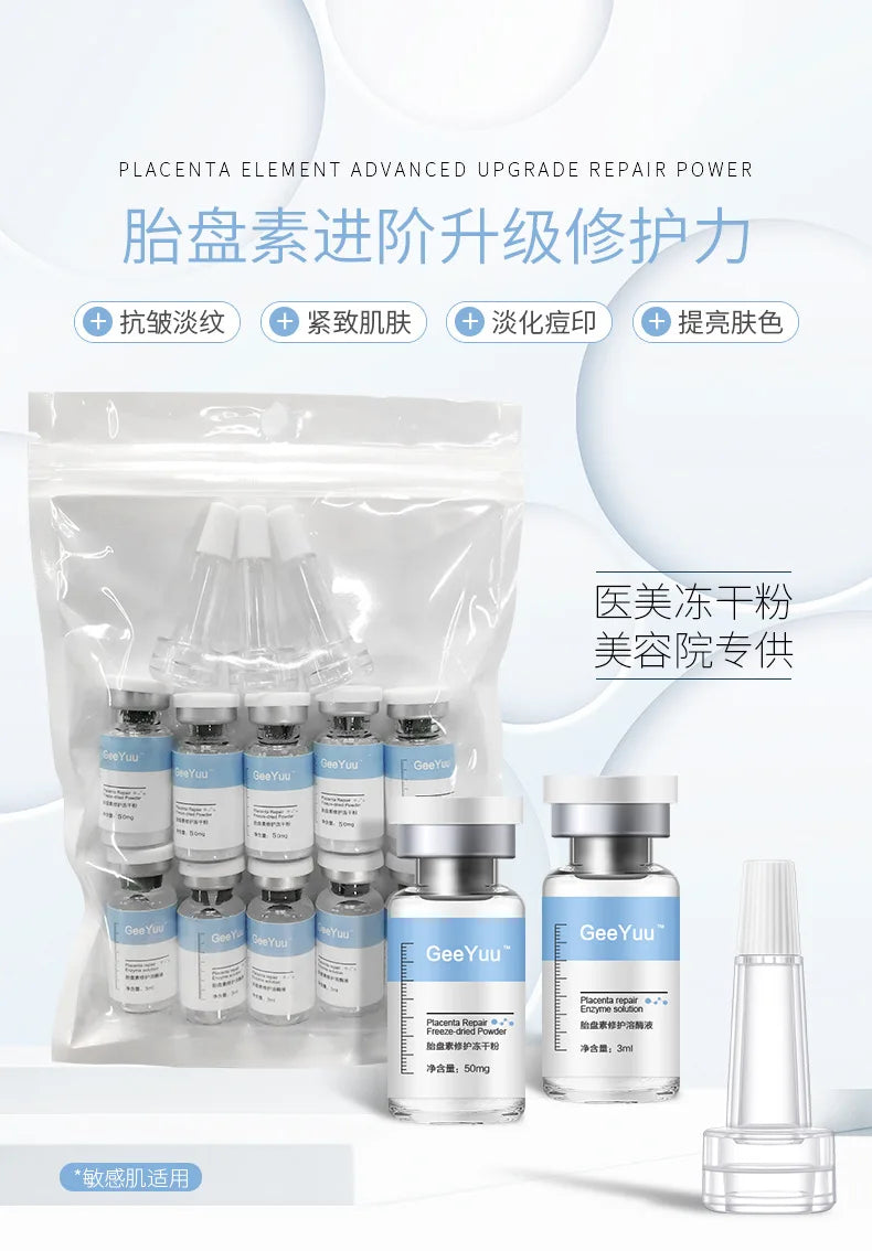 Sheep Placenta Face Serum Oligopeptide-1 Acne Treatment Serum Face Freeze-Dried Powder Repair Anti-Wrinkle Liquid Facial Serum
