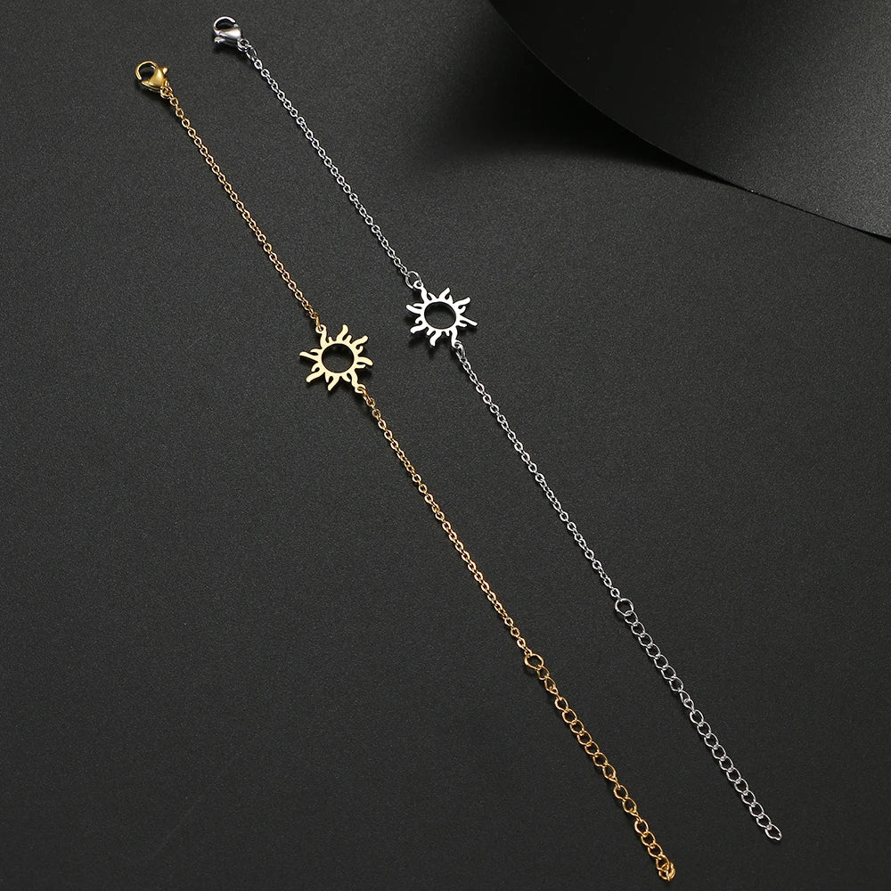 Stainless Steel Bracelets Hot Selling Sun Totem Fashion Chain Charm Bracelet For Women Jewelry Party Wedding Friends Best Gifts