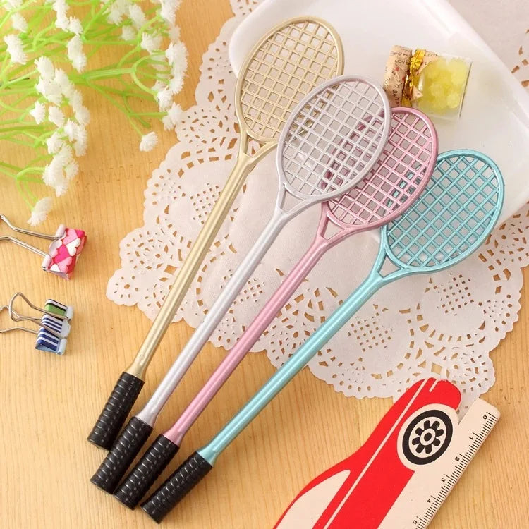 1Pcs Personalized Kawaii Writing Pens Creative School Stationery Cute Badminton Racket Gel Pen For Kids 0.38mm Random