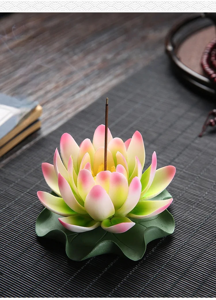 Y Ceramic Handicraft Stick Incense Burners Simulation Lotus Incense Holder Ornaments Zen Aromatherapy Tea Office Spiritual Decor