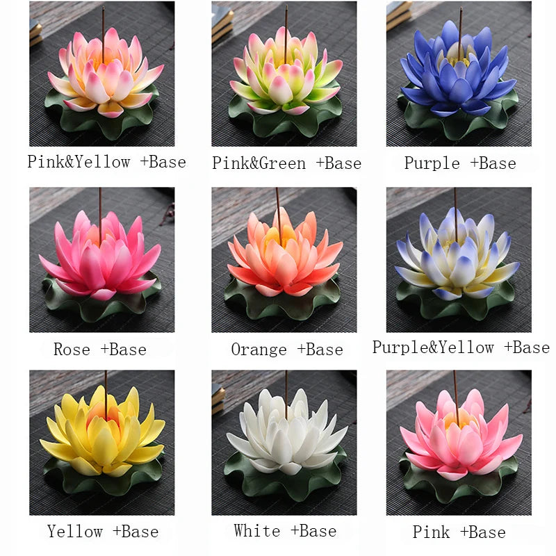 Y Ceramic Handicraft Stick Incense Burners Simulation Lotus Incense Holder Ornaments Zen Aromatherapy Tea Office Spiritual Decor