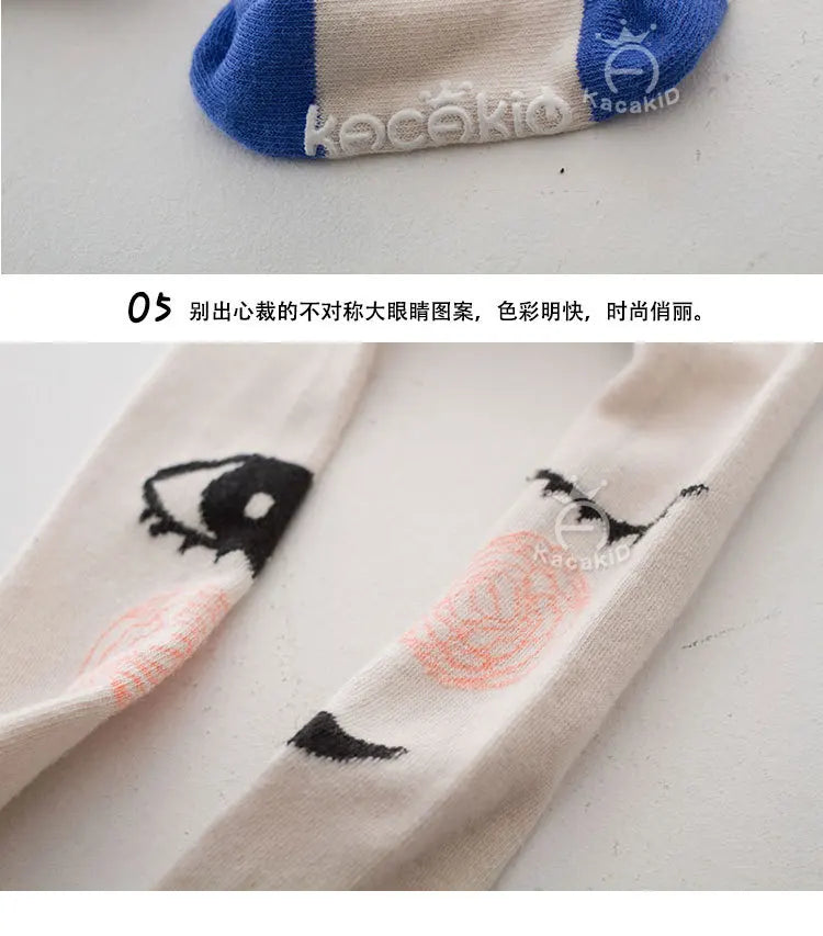 Baby Girls Pants Tights 1-7Y Kids New Autumn Winter Warm Cute Cartoon Big Eyes Pant Long Stockings Velvet Stock For Girls