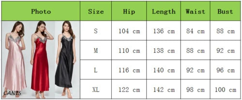 Women Oversize Satin V-Neck Long Nightdress Silk Lace Sexy Lingerie Nightgown Sleepwear Robe Dress Babydoll Underwear