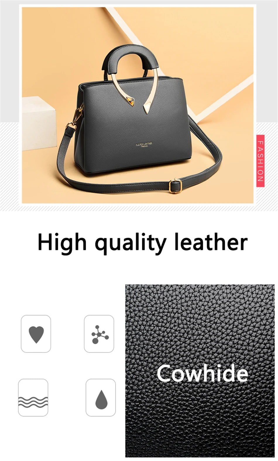 GENUINE VANDERWAH High Quality Leather Casual Tote Luxury Handbags Women Bags Designer Shoulder Crossbody Bags for Women 2021
