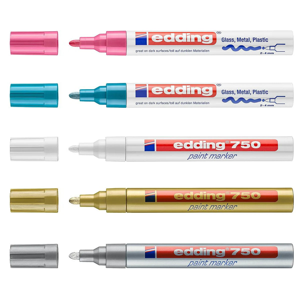 1pcs Edding 750 Waterproof Permanent Marker Metallic Paint Marker for Industrial Products Professional Painting Pens