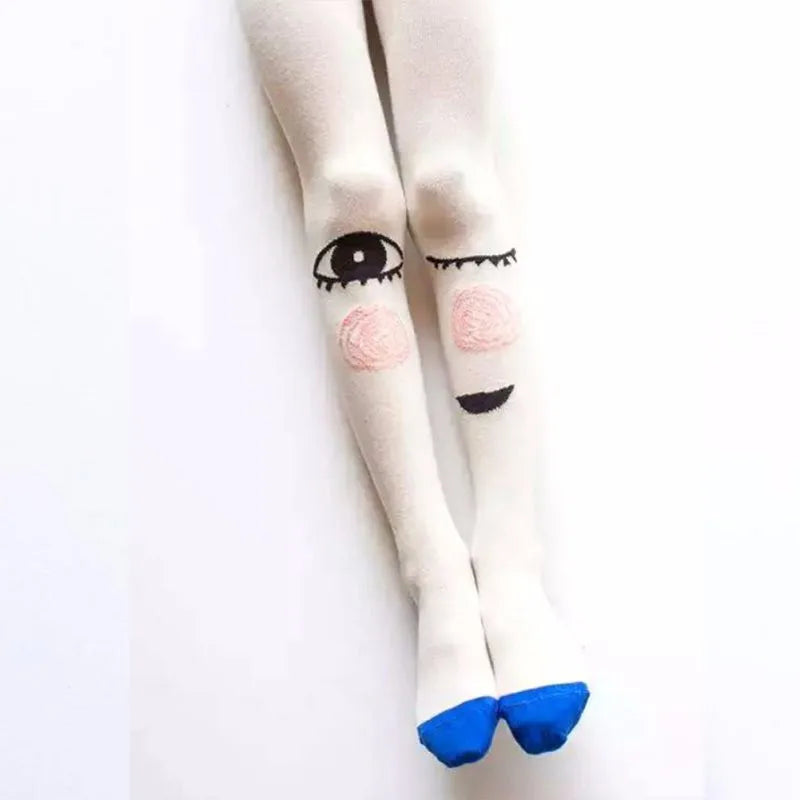 Baby Girls Pants Tights 1-7Y Kids New Autumn Winter Warm Cute Cartoon Big Eyes Pant Long Stockings Velvet Stock For Girls