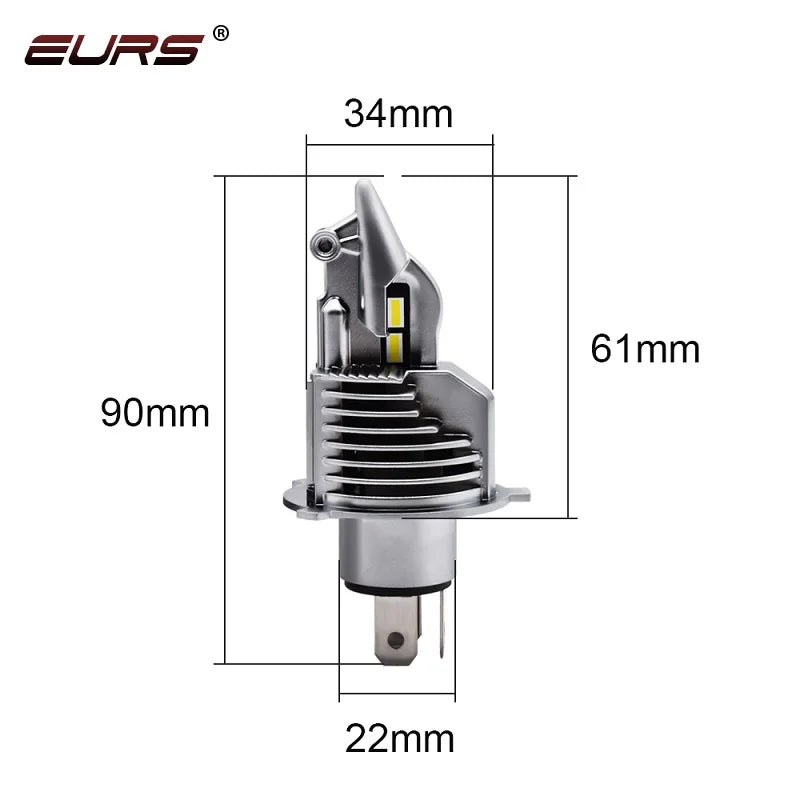 EURS H4 Led Car headlight Canbus Light Led H4 hi/lo beam 3000K 4300K 6000K fighter H4 Car Motorcycle Headlamp 12V 24V Auto lamps