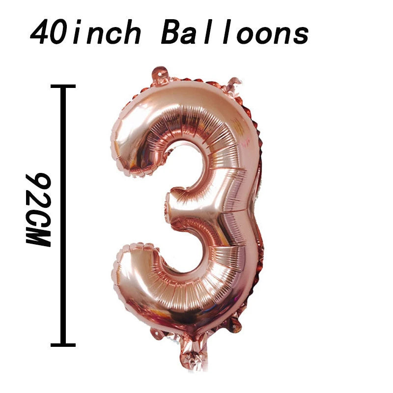 16 32 40 Inch Digital Happy Birthday Foil Balloons Air Number Balloon Figures Birthday Wedding Baby Shouer Party Decorations