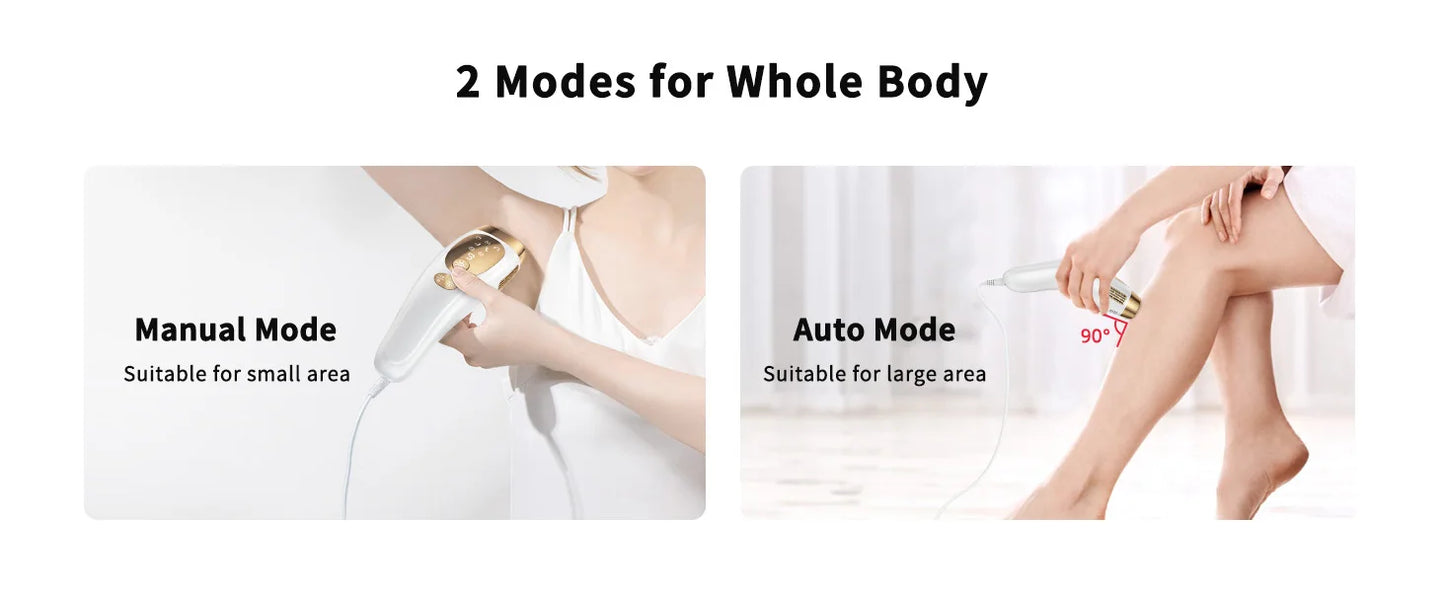 Unlimited Flashes IPL Hair Removal Laser Ice-Cooling Painless Whole Body Treament FDA Safe Hair Removal For Men Women Home Use