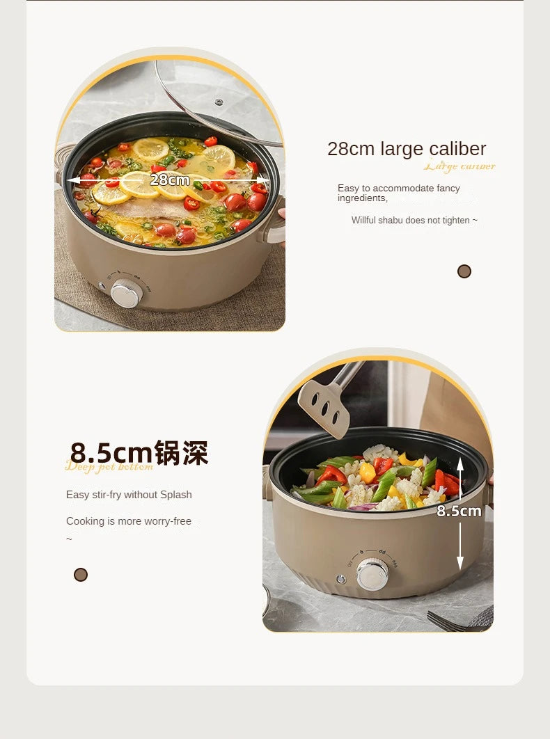 3L/4.6L Electric Food Cooking Pot Non-stick Multi Cooker Household Electric Hot Pot Frying Pot Home Rice Cooker 220V