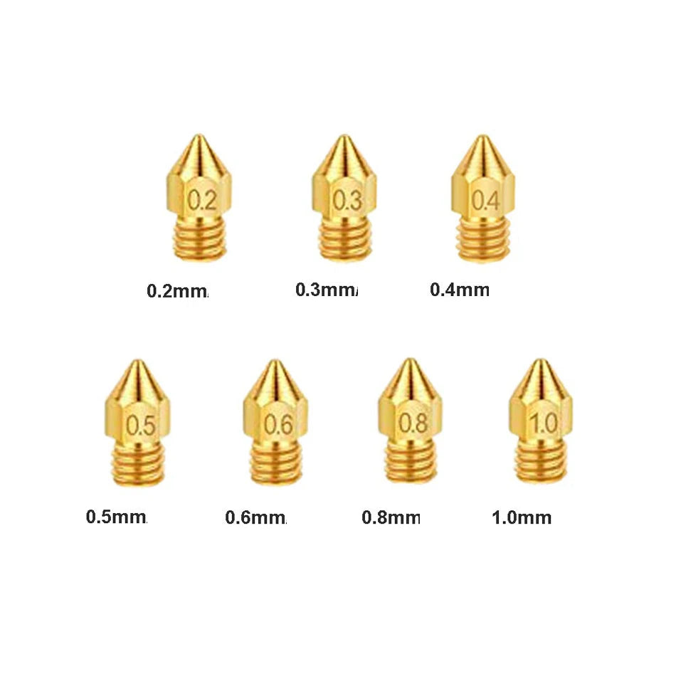 100pcs 3D Printer Extruder mk8 Nozzles 0.2 0.3 0.4 0.5 0.6 0.8 1.0 mm for Anet A8 Makerbot MK8 Creality CR-10 Ender 3 Ender 5