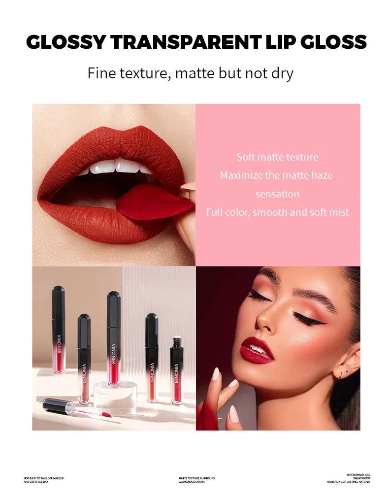 VINCINER 12 Color Matte Lip Gloss Velvet Texture Waterproof Lasting No Fading Fashion Liquid Lipstick Easy To Apply Cosmetics 2g