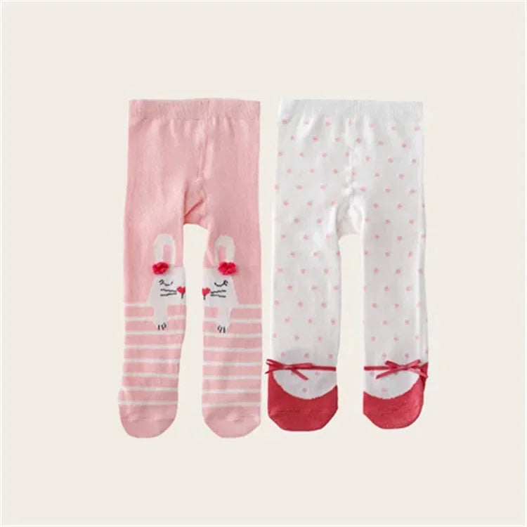 2piece Tights For Newborn Baby Girl Spring Casual Infant Girls Pantyhose Cotton Print Knitted Toddler Stockings For Girls 0-12M