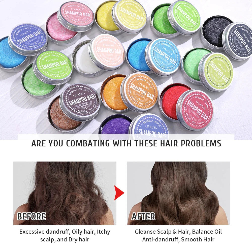 Shampoo Bar Hair Care Prevent Hair Loss Nourish Smooth Clean Solid Conditioner Soap Moisturizing Soothing Repair Damaged Hair