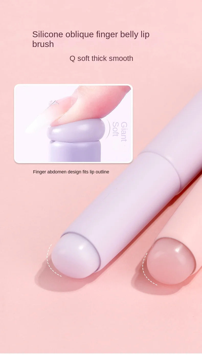 Upgrade Silica Gel Lip Brush with Cover Portable Lipstick Brush Macaron Color Mini Makeup Brush  Crease Concealer Makeup Tool