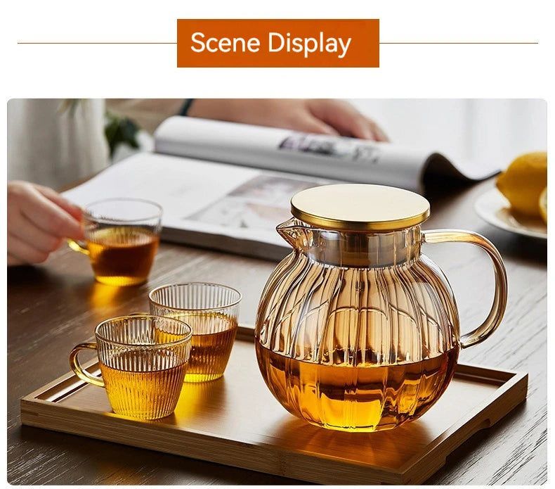 Heat Resistant Glass Teapot Infuser Chrysanthemum Tea Kettle Kung Fu Teawear Set Puer Oolong Pot Pumpkin Teapot