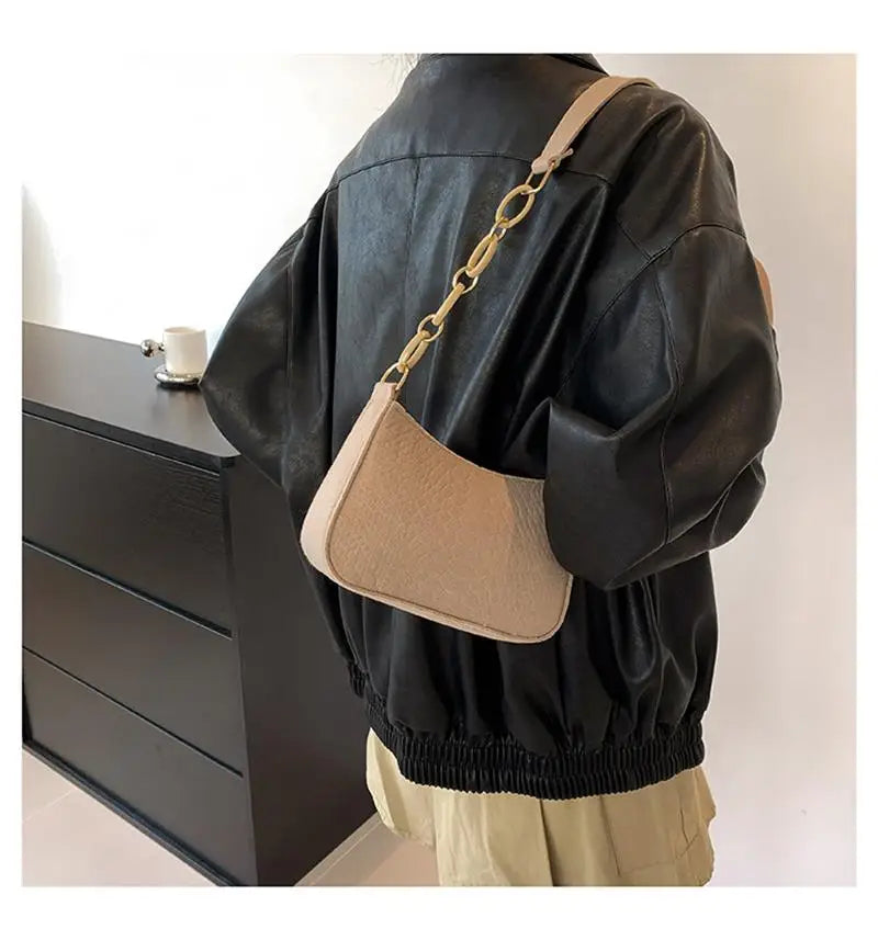 Fashion Felt Shoulder Bags For Women Women'S Subaxillary Bag Design Advanced Texture Armpit Handbags Purses Crescent Saddle Bag