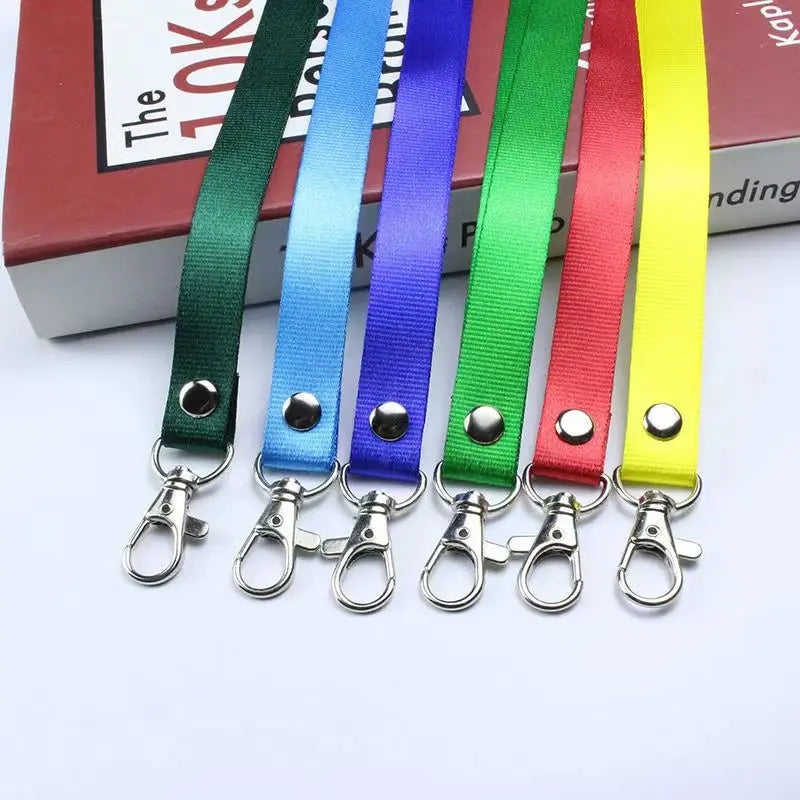 100 Pcs Safety Hanging Neck Strap Lanyard And Card Case ID Name Transparent Badge Holder Anti-Lost Clasp Rope Keychain Landyard