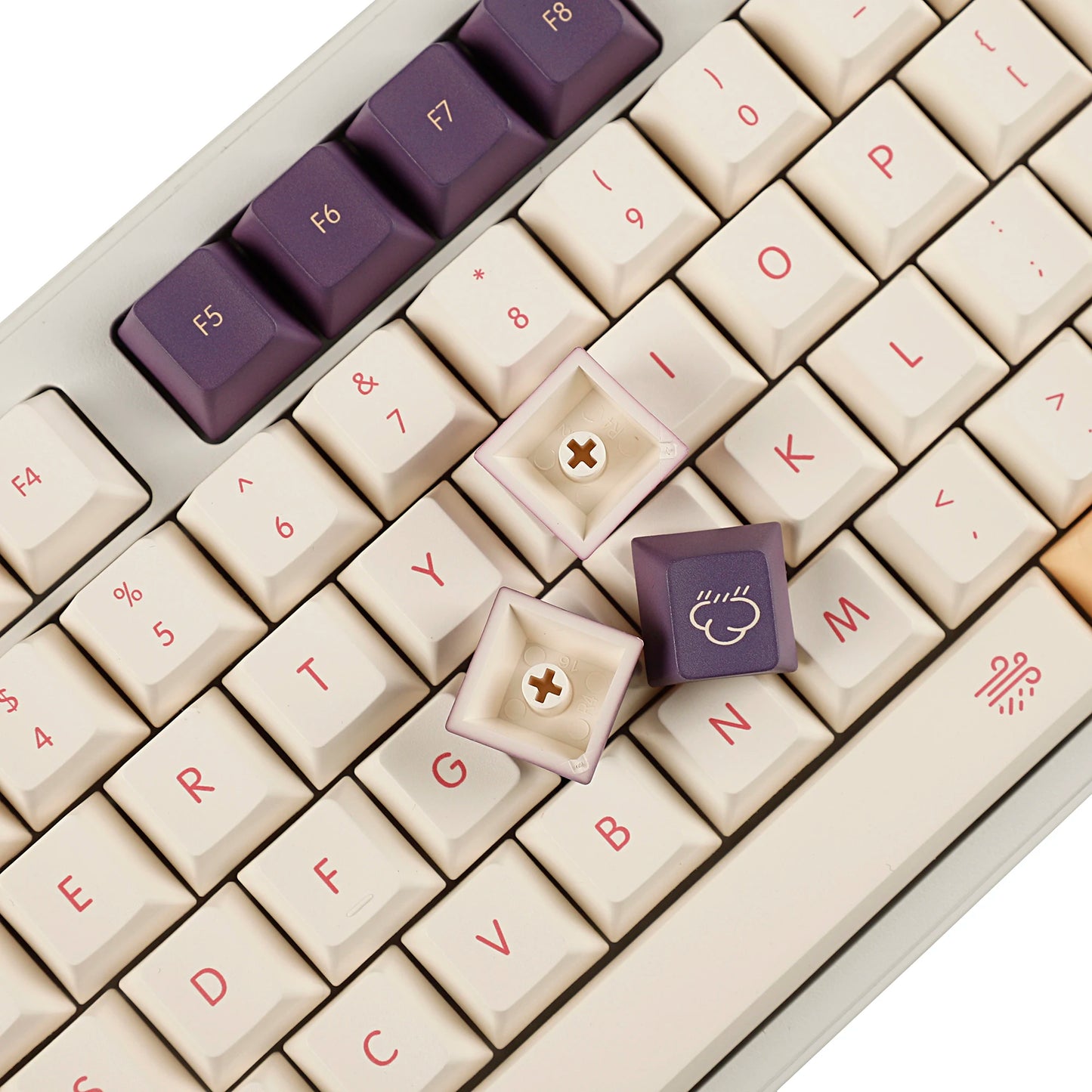 1.8mm Thickness German French ISO Cloud Dye Sub Keycaps Thick PBT Cherry Profile Keycap set For QWERTZ AZERTY MX Keyboard