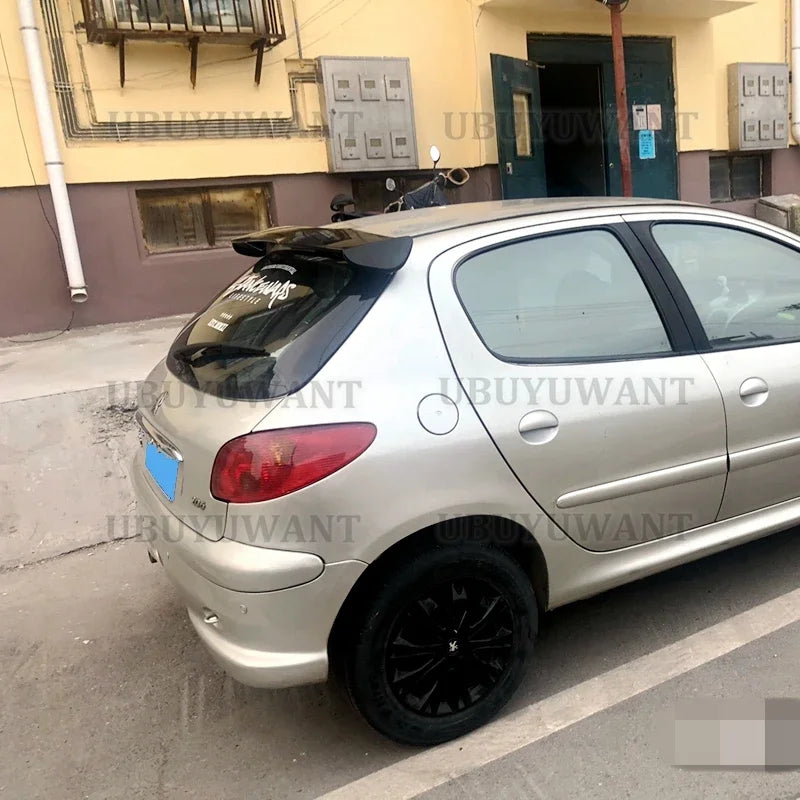 For Peugeot 206 207 208 308 Spoiler 2005 2006-2022 ABS Plastic Carbon Fiber Look Hatchback Roof Rear Wing Body Kit Accessories