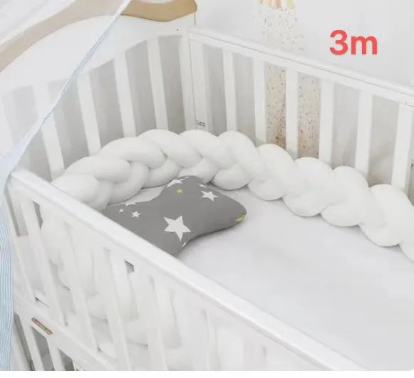 1M/2M3M/4M Baby Safety Bed Bumper Crib Anticollision Bumper for Newborn Knot Braid Pillow Cushion Cot Protector Crib Bedding Set