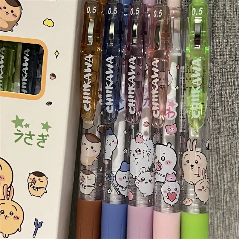 5pcs Cute Gel Pens Dry Quickly Write Smoothly Aesthetic Stationery Office School Items Kawaii Stuff Back To School Elegant Pens