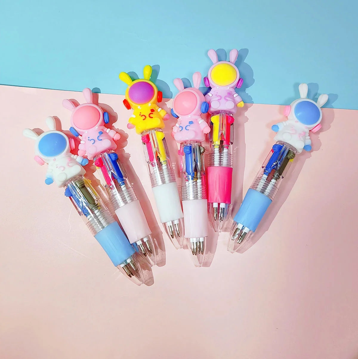 10Pcs/Lot Cute Kawaii Cartoon Mini 4 Colors Ballpoint Pen Multicolor Pens Student Kids School Stationery Office Supplies Gifts