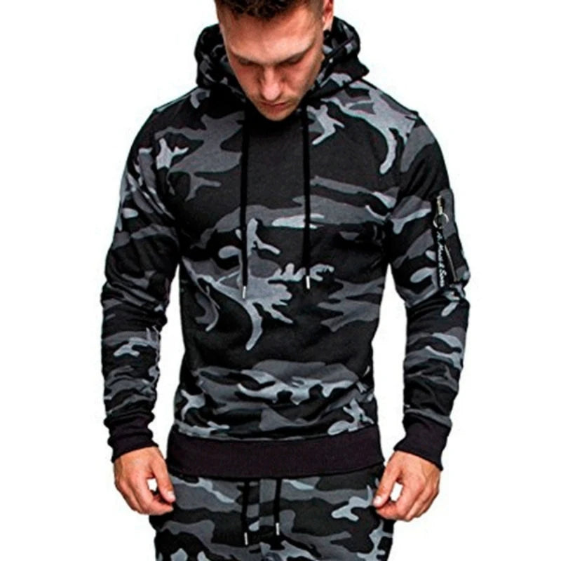 High Quality Camouflage Tracksuit for Men Fashion Brand Sports Wear Autumn Warm Outfit Sets S-4XL Plus Size Hoodie Suit