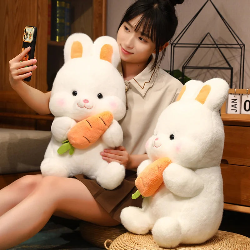 26-50cm Kawaii Carrot Rabbit Plush Toy Stuffed Creative Baby Cuddly Bunny Plushie Doll For Kids Girls Lovely Birthday Gift