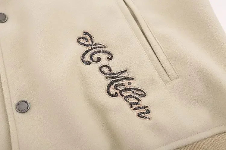 2024 American retro jacket Y2K high street hip-hop style letter embroidered baseball uniform loose oversized personalized jacket