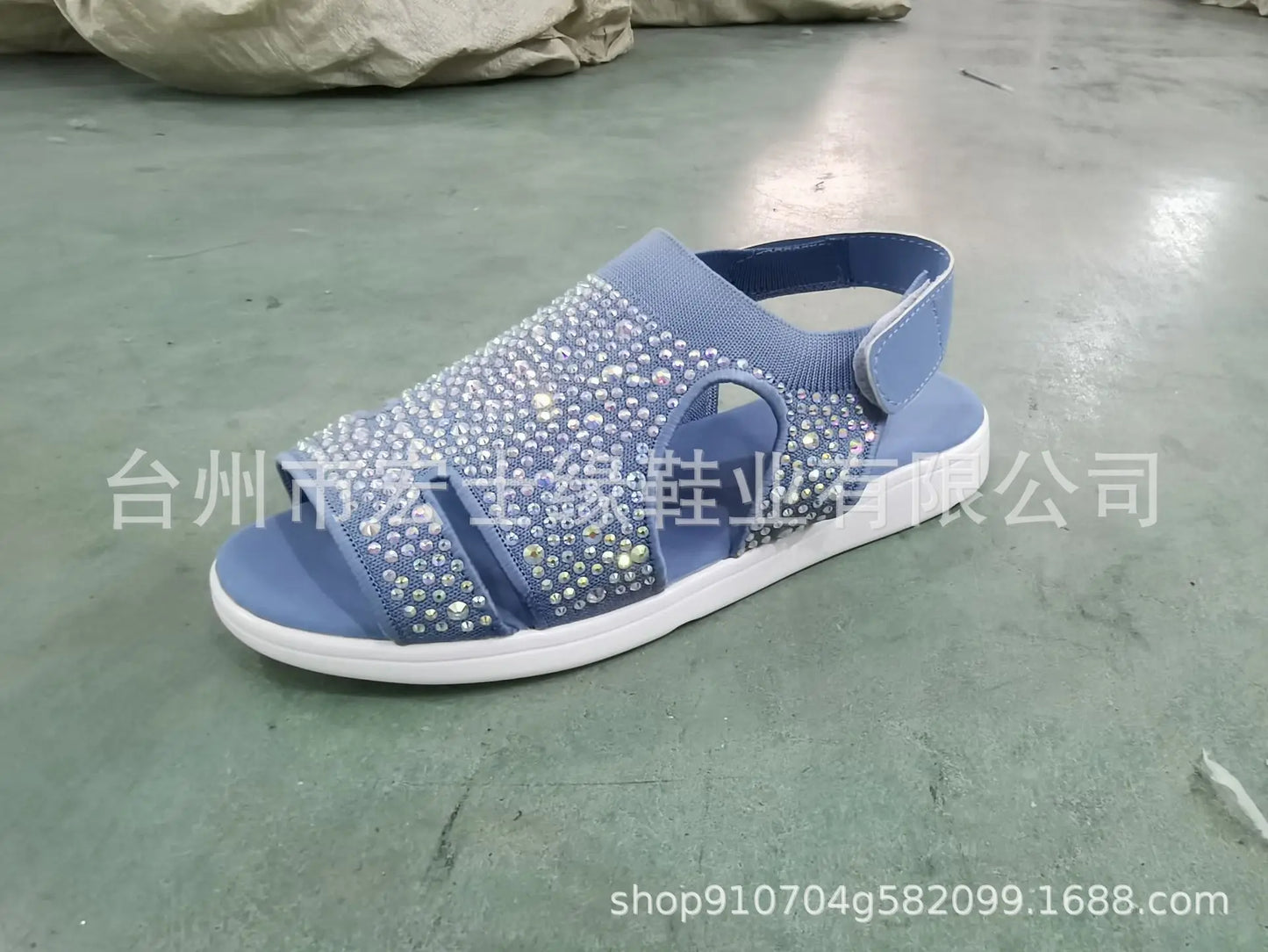 Summer Women Flats Crystal Stretch Orthopedic Casial Sandals Open Toe Beach Mesh Shoes Footwear Casual Ladies Sandalias Mujeres