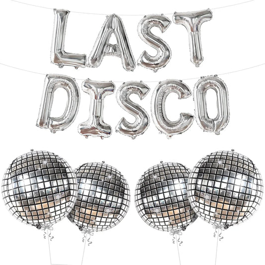 Silver Last Disco Balloons Disco Bachelorette Party Disco Ball Balloon Bridal Shower Dancing Queen Party Decorations Supplies