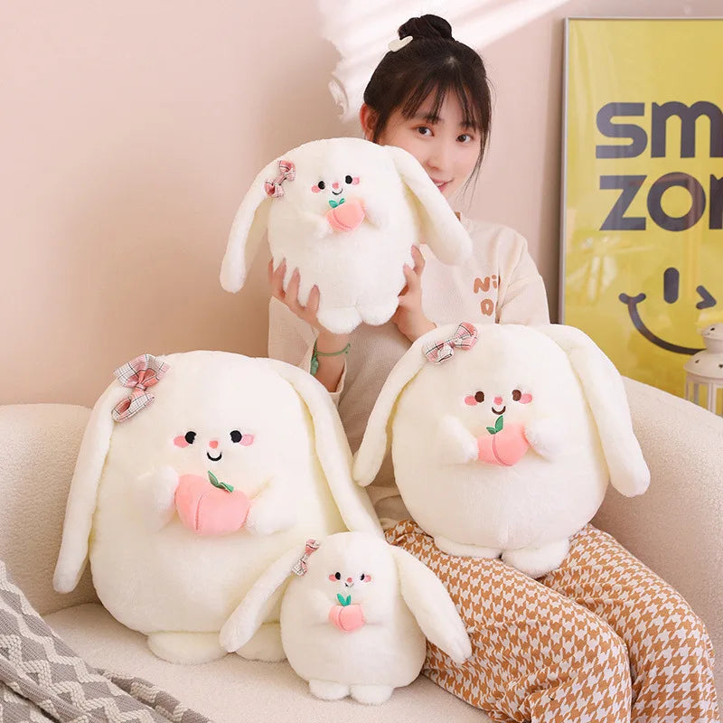 White Peach Rabbit Plush Toys Soft Stuffed Dolls For Baby Kids