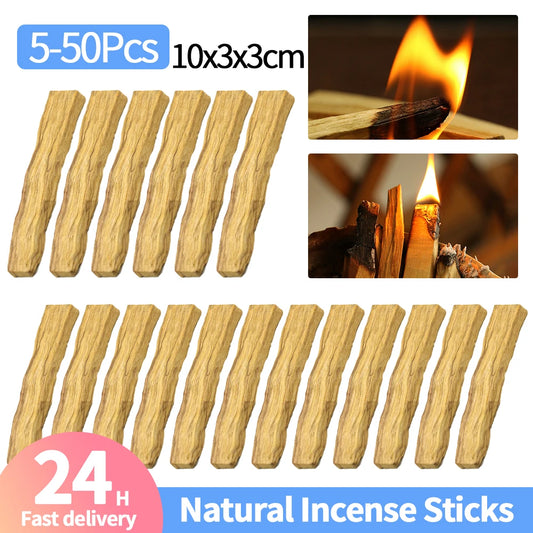 5-50Pcs Palo Santo Scented Aroma Sticks Natural Crude Wood Strips Room Fragrance Strip Peru Flavor Yoga Healing for Purifying