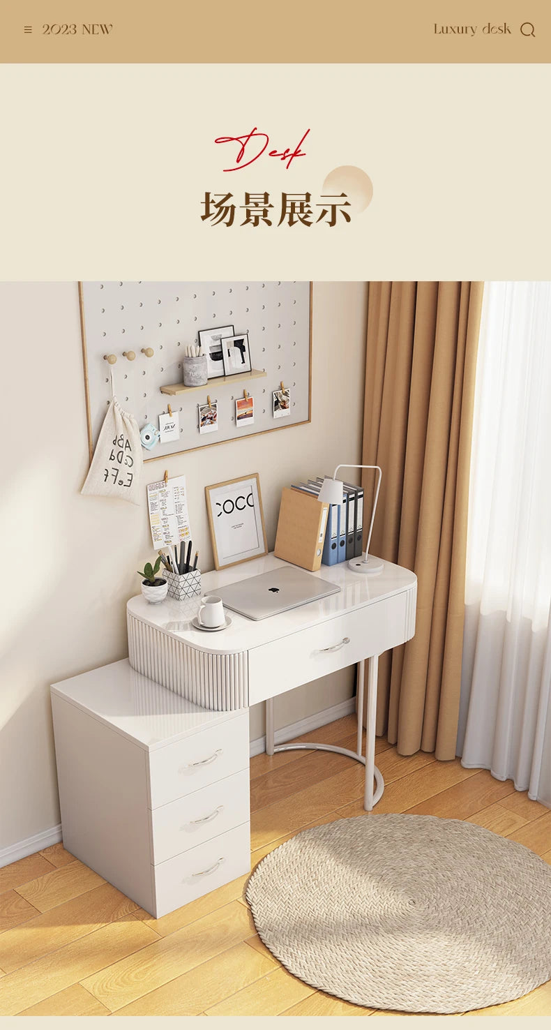 Cream wind small apartment dresser storage cabinet integrated white Nordic simple dressing table Internet celebrity glass makeup