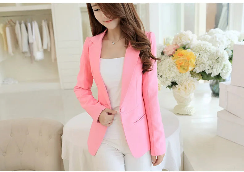 Women Blazer Korea Casual Slim Blazers Jackets Work Coat Outerwear Fashion Spring Career Female Jacket Office Lady NS5262