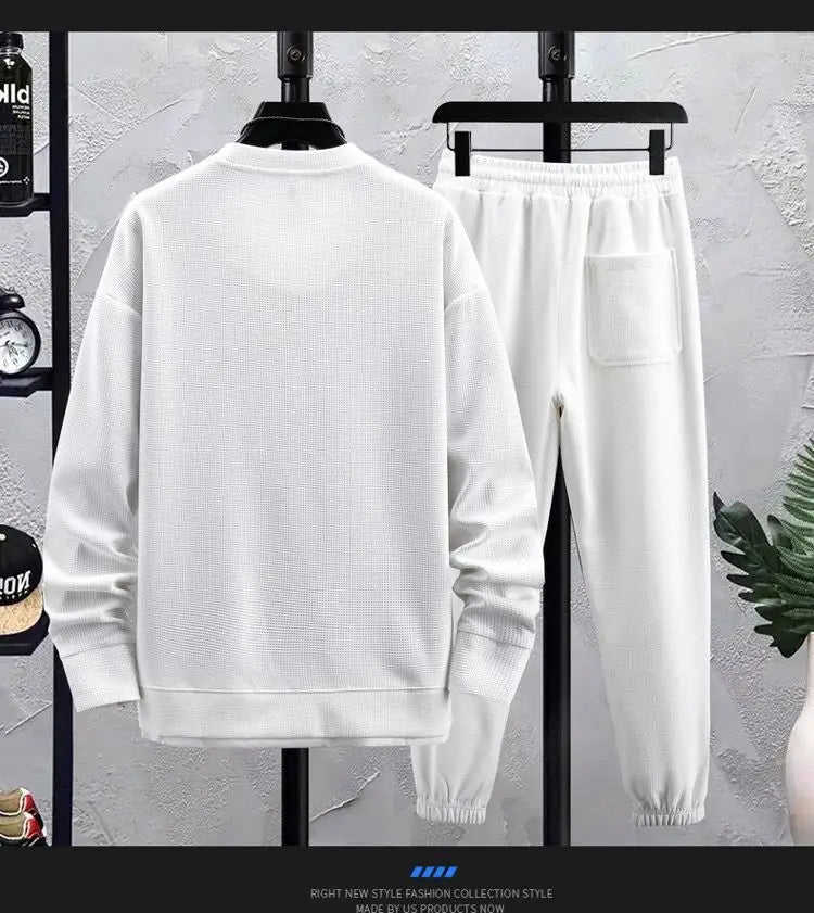 2024 Autumn Sports Suit Men's High-quality Round Neck Long Sleeve+trousers Set Fashion Tracksuit Men