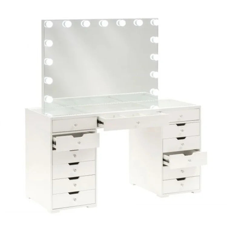 Vanity Mirror Dressing Table Mirror Make up Table Wood Drawer Dresser vanity mirror set with lights