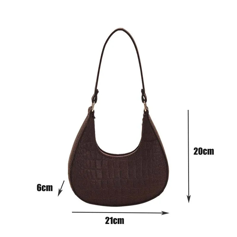 Women's Bag Felt Handbag Fashion Underarm Bag Designer 2024 New Fashion Shoulder Bags Crescent Saddle Bag For Ladies Armpit Bag