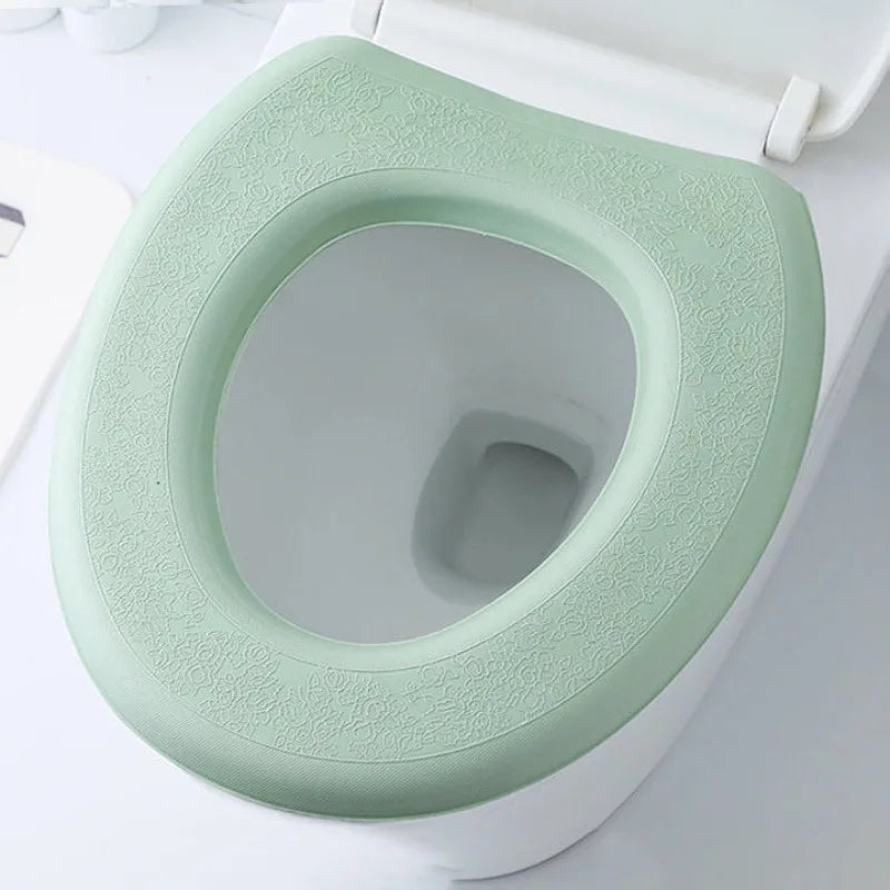 Washable Toilet Seat Cover Waterproof Sticker Foam Toilet Lid Cover Portable Silicone Toilet Cup Covers Bathroom Accessories