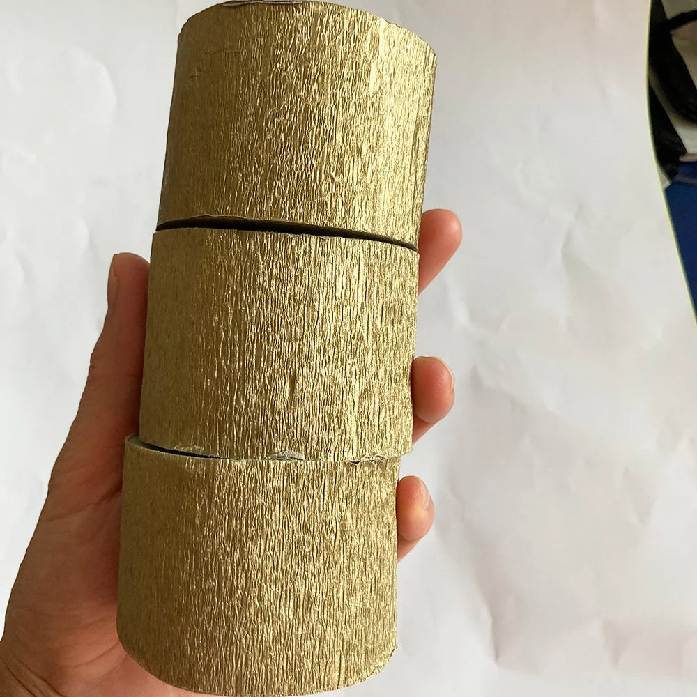 3 Rolls Gold Crepe Paper Streamers for Birthday Party Wedding Festival  Decorations New Year Winter Christmas Gold Party Decor