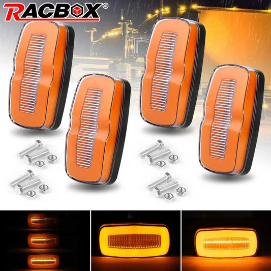 4pcs 12V 24V LED Tail Brake Light Turn Signal Light Flowing Water Side Lamp Warning Lamp For Car Trailer Truck Tractor ATV UTV