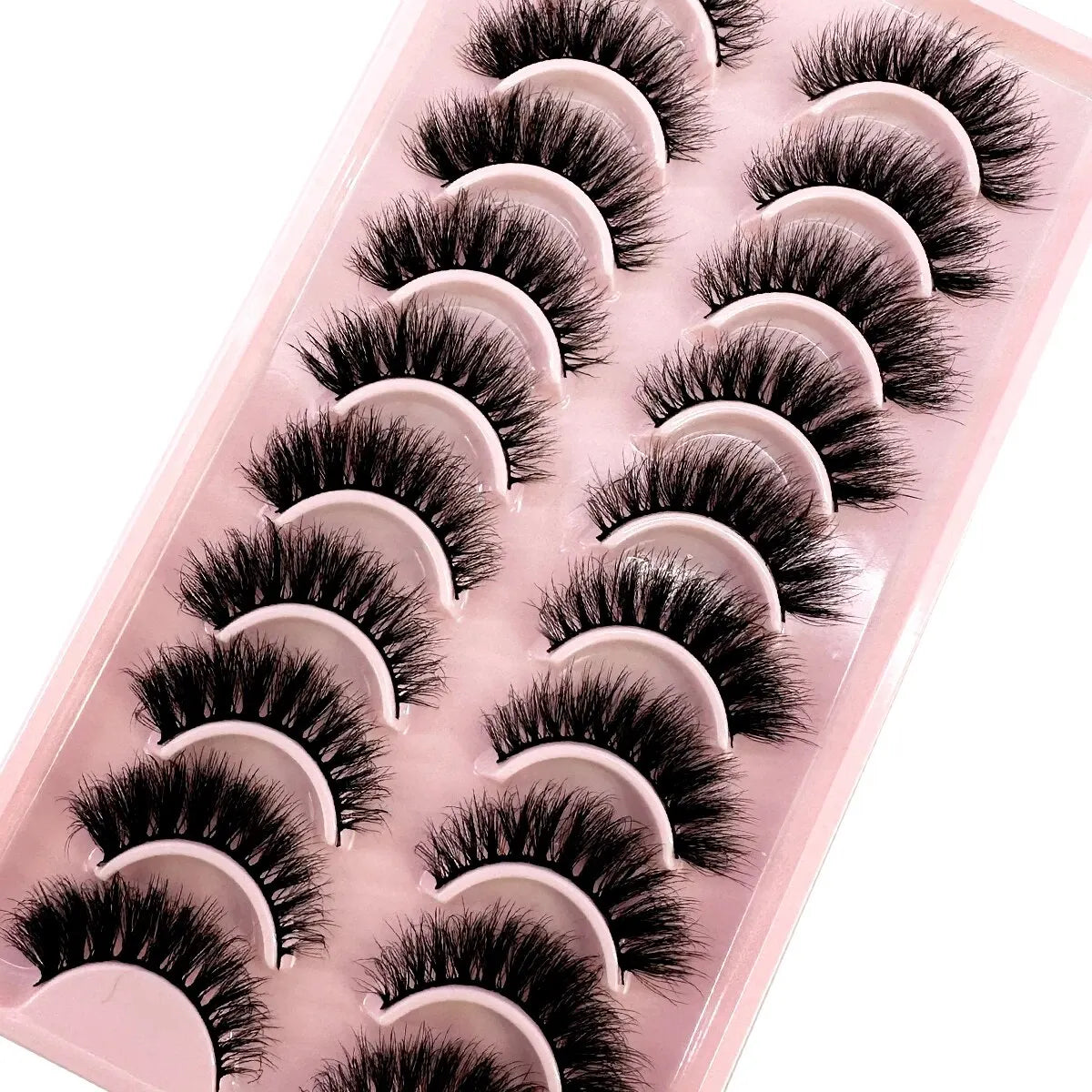 10Pairs 3D Mink Lashes Natural Wispy Mink Eyelashes 5DFluffy Cat Eye False Eyelashes Extension Makeup Eyelashes Beauty Fake Lash