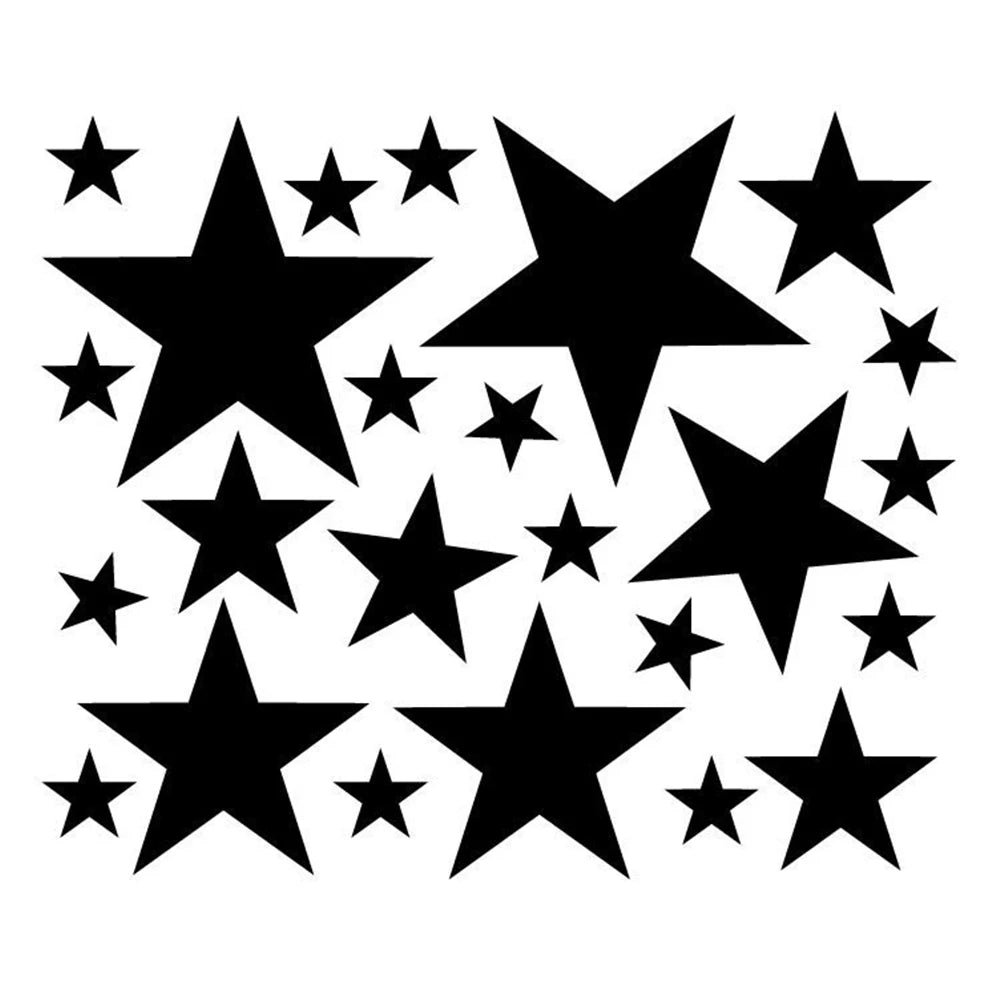 24 PCS Solid Stars Car Styling Decor Vinyl Decals And Stickers Waterproof Tunning ACCESSORIES  Bumper Windows Decoration Parts