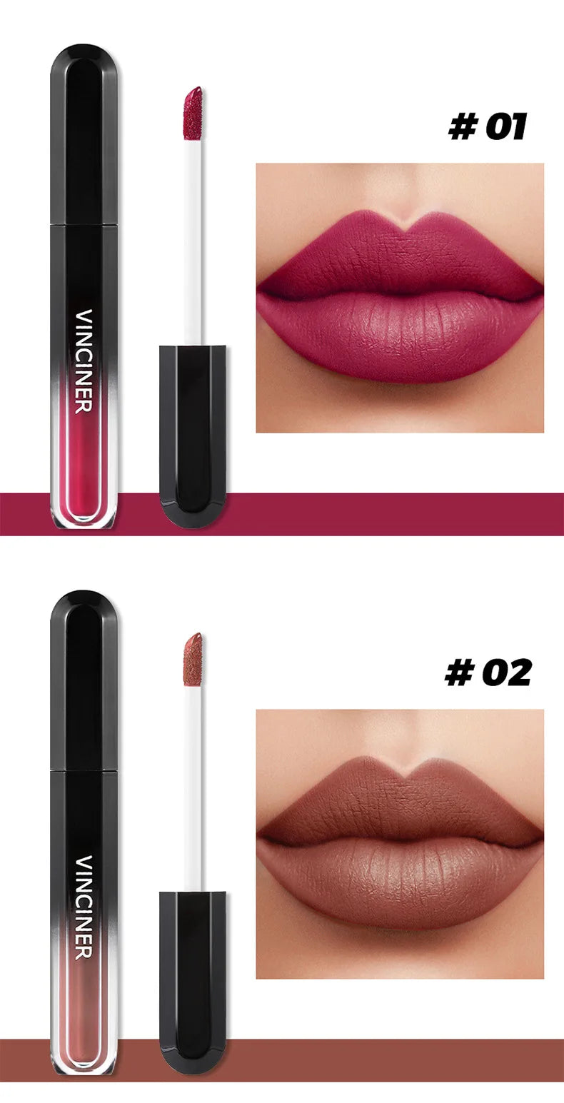 VINCINER 12 Color Matte Lip Gloss Velvet Texture Waterproof Lasting No Fading Fashion Liquid Lipstick Easy To Apply Cosmetics 2g