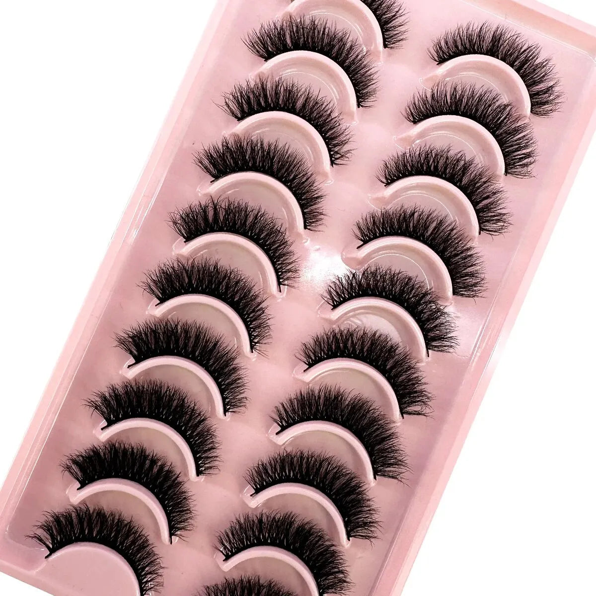 10Pairs 3D Mink Lashes Natural Wispy Mink Eyelashes 5DFluffy Cat Eye False Eyelashes Extension Makeup Eyelashes Beauty Fake Lash