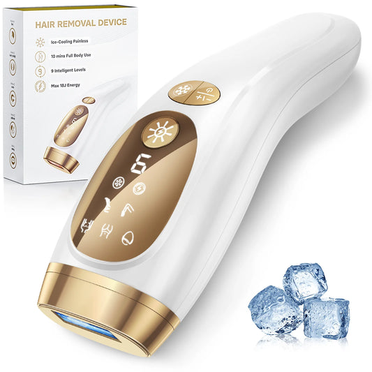 Unlimited Flashes IPL Hair Removal Laser Ice-Cooling Painless Whole Body Treament FDA Safe Hair Removal For Men Women Home Use