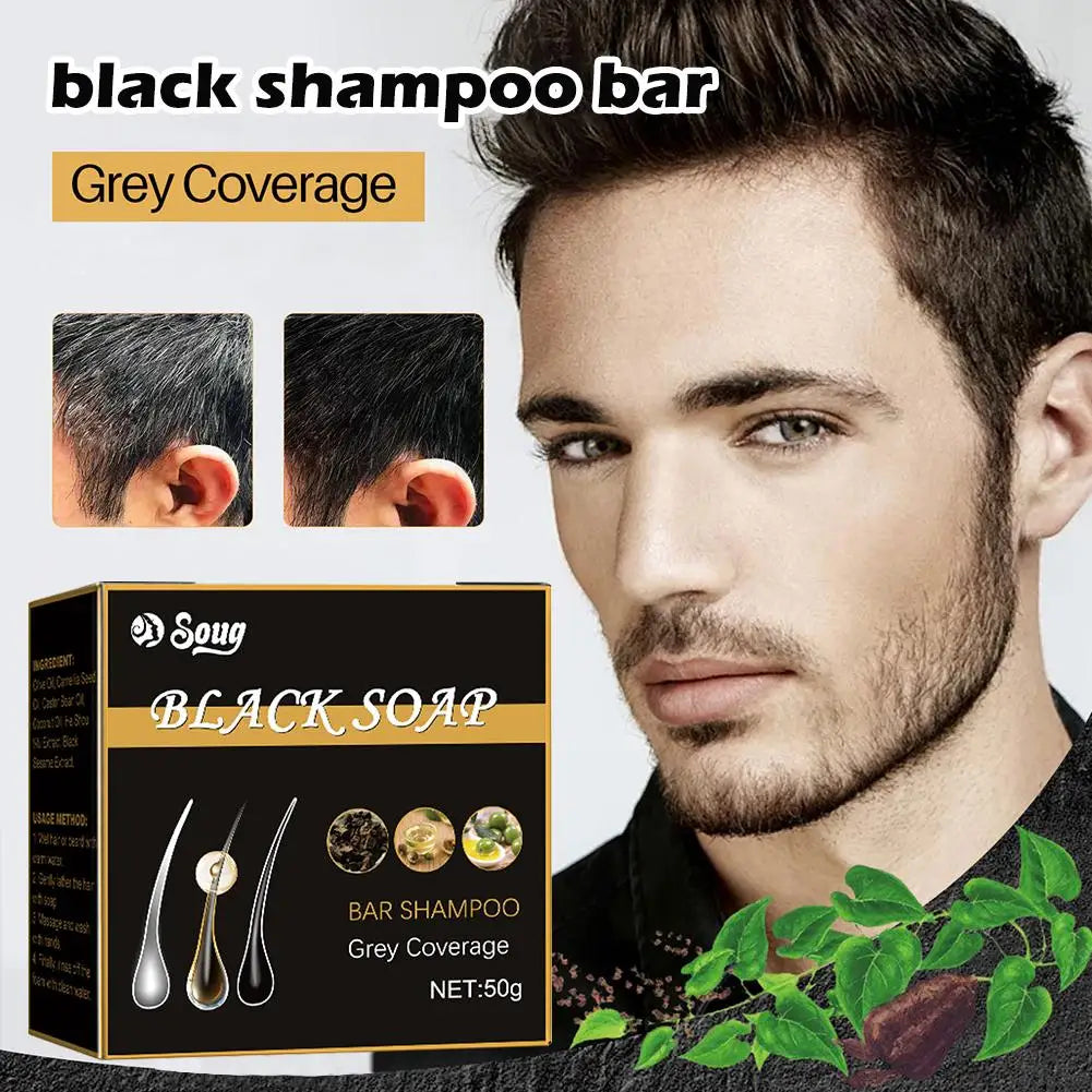 3PCS Hair Shampoo Soap Polygonum Multiflorum Shampoo Soaps Cover Gray Hair Shampoo Soap To Dye Canas Black Shampoo Bar Soap
